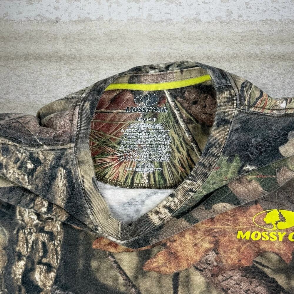 Vintage 90s Mossy Oak Hunting Camo Shirt Mens M Woodland Cotton Short Sleeve - Picture 3 of 3